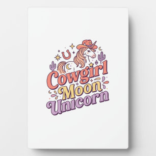 Eenhorn Cowgirl Maan Eenhorn Whimsical Merch Ontwe Fotoplaat