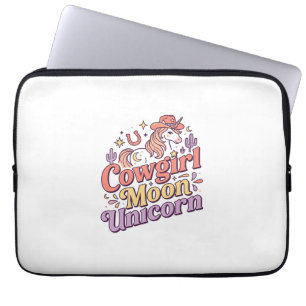 Eenhorn Cowgirl Maan Eenhorn Whimsical Merch Ontwe Laptop Sleeve