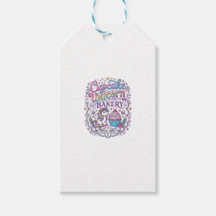 Eenhorn Cupcake Eenhorn Bakkerij Witte Achtergrond Cadeaulabel