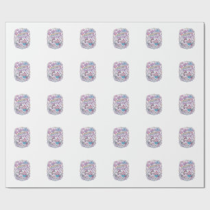 Eenhorn Cupcake Eenhorn Bakkerij Witte Achtergrond Cadeaupapier