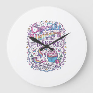 Eenhorn Cupcake Eenhorn Bakkerij Witte Achtergrond Grote Klok