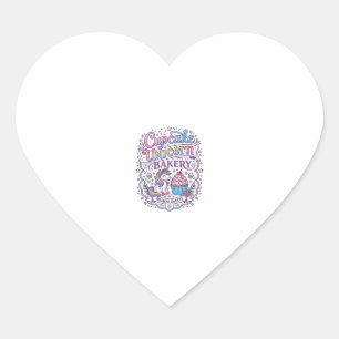 Eenhorn Cupcake Eenhorn Bakkerij Witte Achtergrond Hart Sticker