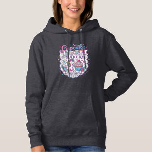 Eenhorn Cupcake Eenhorn Bakkerij Witte Achtergrond Hoodie