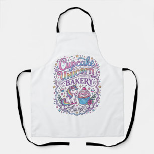 Eenhorn Cupcake Eenhorn Bakkerij Witte Achtergrond Schort