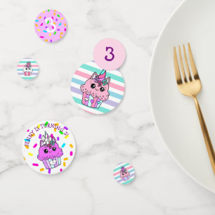 Eenhorn Cupcakes en Strooibusje Meisjes Verjaardag Confetti