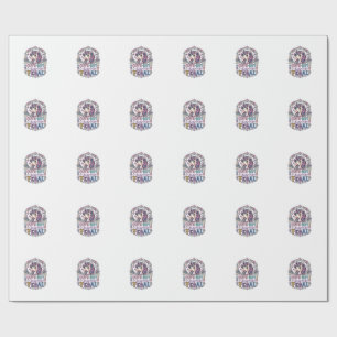 Eenhorn Cute maar enigszins wild witte achtergrond Cadeaupapier