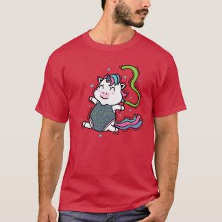 Eenhorn dansende Mythisch Wezen Sport familie gif T-shirt