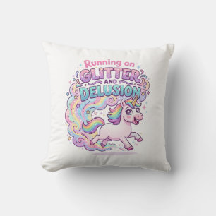 Eenhorn die loopt op Glitter en Verleidelijke Waan Kussen