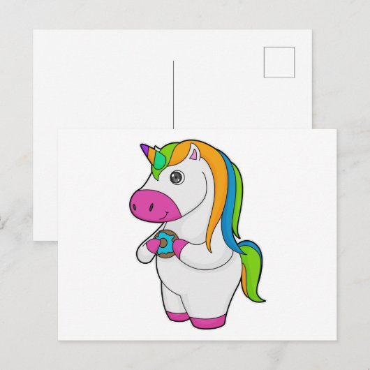 Eenhorn Donut Briefkaart (Voorkant / Achterkant)