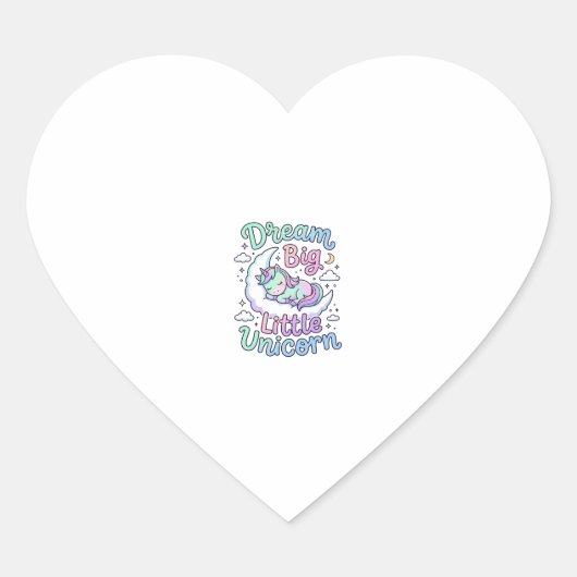 Eenhorn droom groot klein eenhoorn cadeau idee Vec Hart Sticker (Voorkant)
