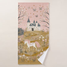 Eenhorn en Kasteel Handdoek voor Meisje
