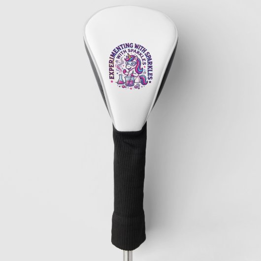 Eenhorn Experimenteert met Glitters Reclamesnede Golfheadcover (Voorkant)