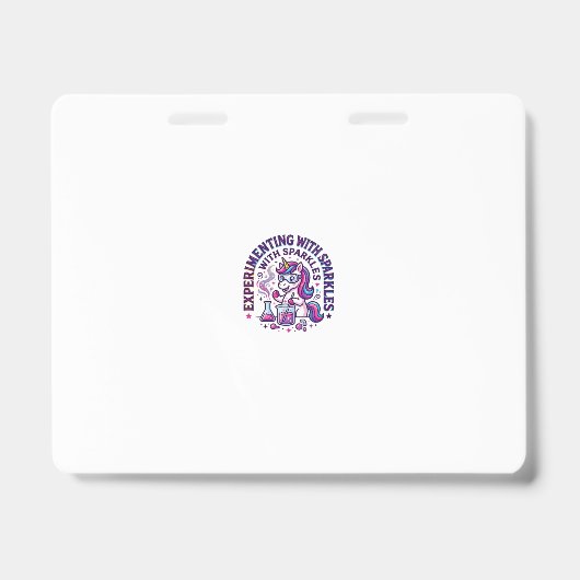 Eenhorn Experimenteert met Glitters Reclameversie Badge (Voorzijde)