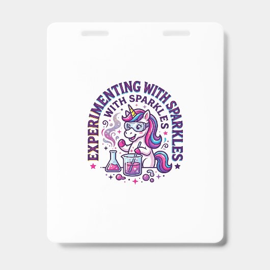 Eenhorn Experimenteert met Glitters Reclameversie Badge (Voorzijde)