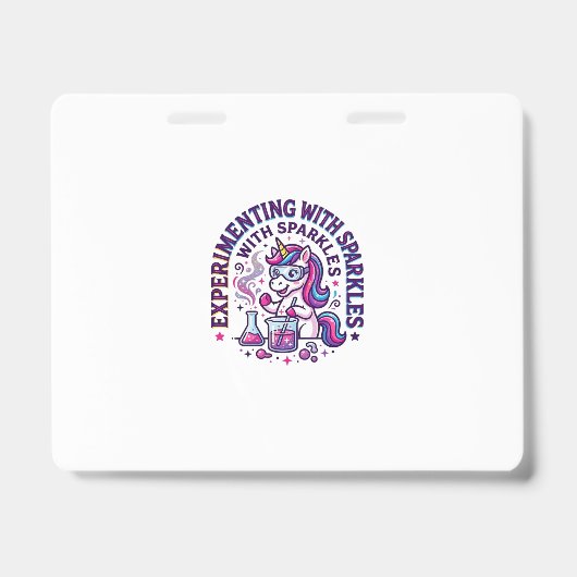 Eenhorn Experimenteert met Glitters Reclameversie Badge (Voorzijde)