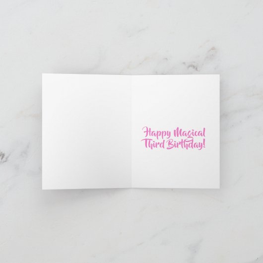 Eenhorn Flamingo Magische Regenboog Meisje 3de Ver Kaart (Binnen)