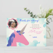 Eenhorn Foto Bedankkaart (Staand voorkant)