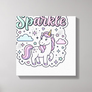 Eenhorn Geboren om Grafisch Ontwerp Merch Ontwerp Canvas Afdruk