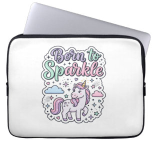 Eenhorn Geboren om Grafisch Ontwerp Merch Ontwerp  Laptop Sleeve