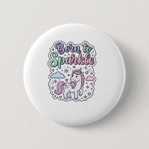 Eenhorn Geboren om Grafisch Ontwerp Merch Ontwerp  Ronde Button 5,7 Cm