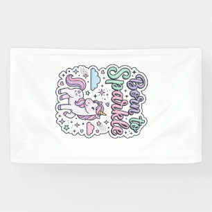 Eenhorn Geboren om Grafisch Ontwerp Merch Ontwerp Spandoek