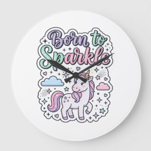 Eenhorn Geboren om Grafisch Ontwerp Merch te laten Grote Klok