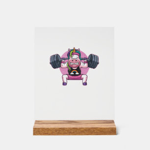 Eenhorn Gewichtheffen Hurken Fitness Workout Gym G Acryl Bord