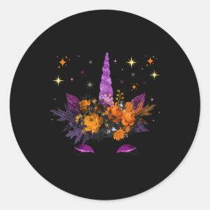 Eenhorn Gezicht Halloween Kostuum Thanksgiving Fal Ronde Sticker