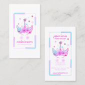 Eenhorn Gezicht Met Glitter Sterren Visitekaartje (Voorkant / Achterkant)