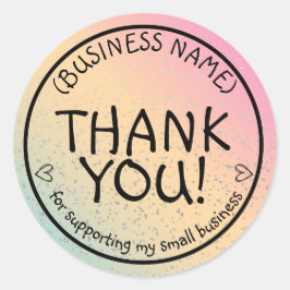 Eenhorn Glitter Bedankt Ondersteun Kleine Zakelijk Ronde Sticker