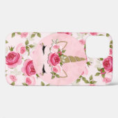 Eenhorn Goud Bloemrozen Moppig Trendsettend Case-Mate iPhone Case (Achterkant (horizontaal))