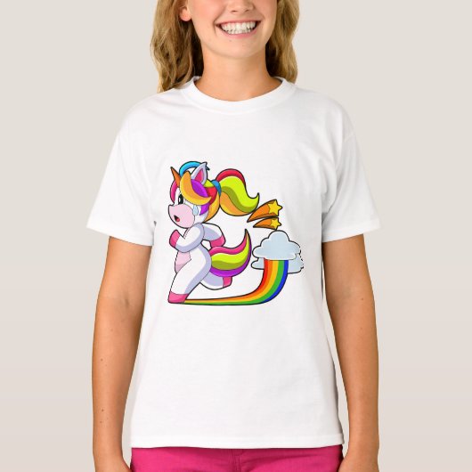 Eenhorn hardloper sport t-shirt (Voorkant)