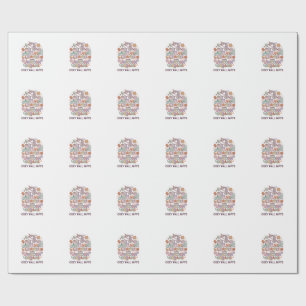 Eenhorn Herfstbladeren en Eenhorn Dromen Vet Typo Cadeaupapier