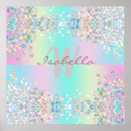 Eenhorn Holografische Glitter Poster