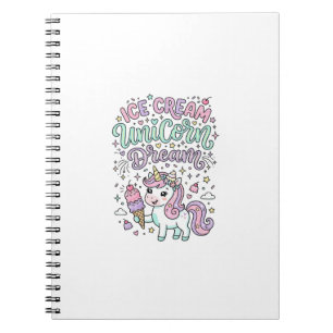 Eenhorn Ijs Eenhoorn Droom Schattig Pastel Product Notitieboek