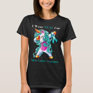 Eenhorn Ik Draag Teal Voor Vulvakanker Bewustzijn T-shirt
