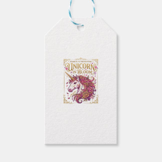 Eenhorn in bloei stijlvol Zazzle ontwerp_1 Cadeaulabel