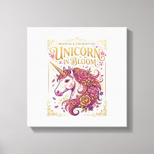 Eenhorn in bloei stijlvol Zazzle-ontwerp_1 Canvas Afdruk