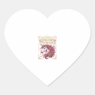 Eenhorn in bloei stijlvol Zazzle ontwerp_1 Hart Sticker
