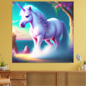 Eenhorn in de bos kunst canvas afdruk (Insitu (Woonkamer))