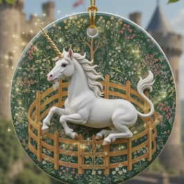 Eenhorn in gevangenschap keramisch ornament