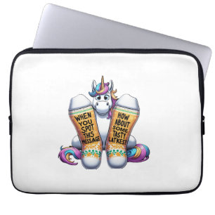 Eenhorn in sokken mannen vrouwen kinderen tieners  laptop sleeve