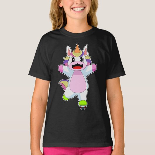Eenhorn Inline skating Roller skates T-shirt (Voorkant)