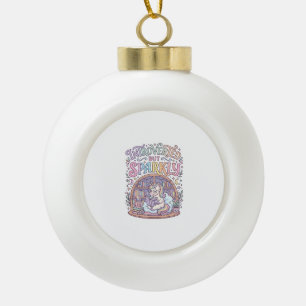 Eenhorn Introvert maar Fonkelend Origineel Wit Bac Keramische Bal Ornament