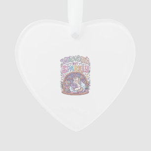 Eenhorn Introvert maar Fonkelend Origineel Wit Bac Ornament