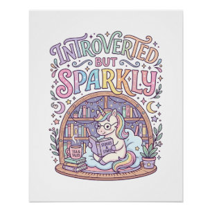 Eenhorn Introvert maar Fonkelend Origineel Wit Bac Perfect Poster