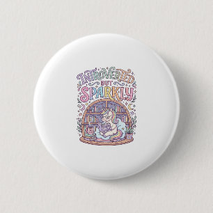 Eenhorn Introvert maar Fonkelende Originele Witte  Ronde Button 5,7 Cm