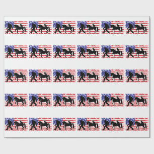 Eenhorn, Jackalope, Bigfoot en de Amerikaanse vlag Cadeaupapier