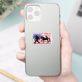 Eenhorn, Jackalope, Bigfoot en de Amerikaanse vlag Sticker (Telefoon)