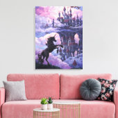 Eenhorn Kasteel Kunst Canvas Afdruk (Insitu (Woonkamer))